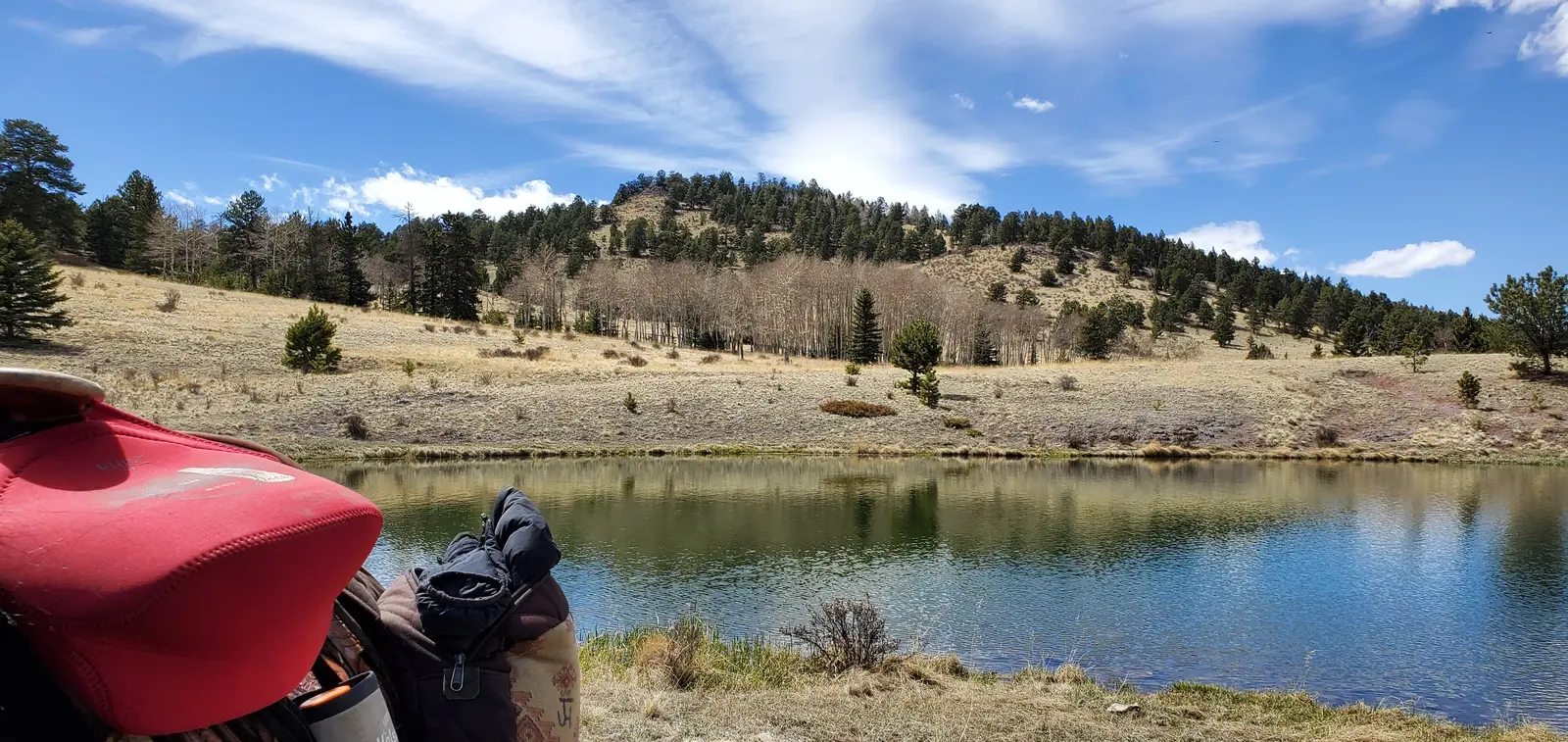 A quiet stop beside the water at the ranch.
